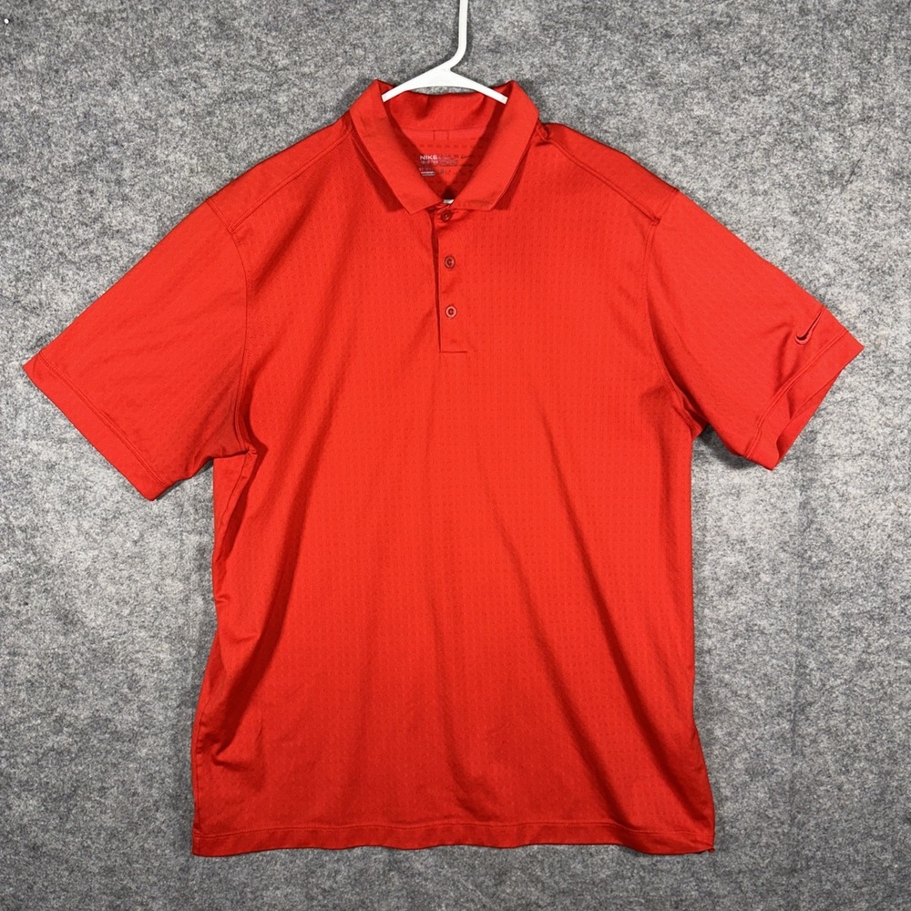 Nike Golf Tour Performance Polo Shirt Mens Extra Large Red Dri Fit Swoosh